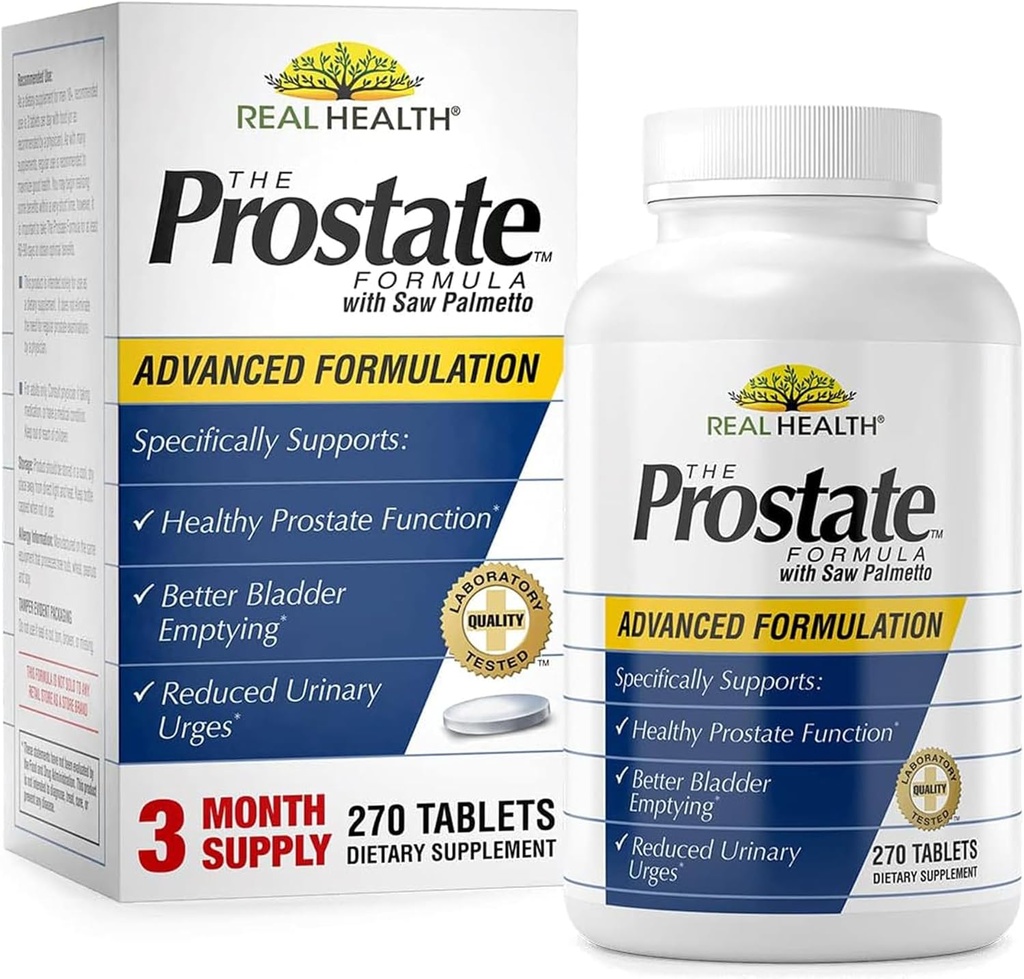 Real Health The Prostate Formula - Prostate Supplements for Men, Prostate Health, Prostate Relief, Saw Palmetto for Men, Prostate Vitamins - 270 Count Count