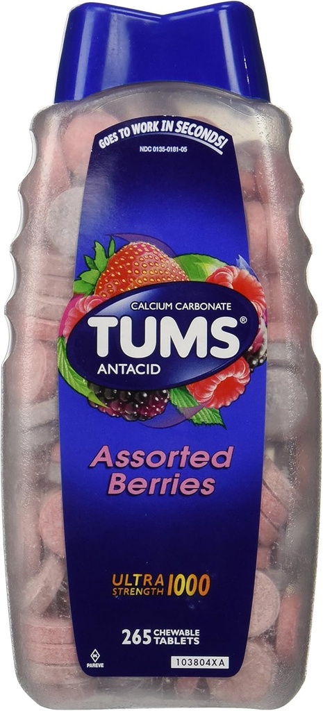Tums Ultra Assorted Reeves 265 Tabletler - maksimum Güçlü Antacid &dis Supplement