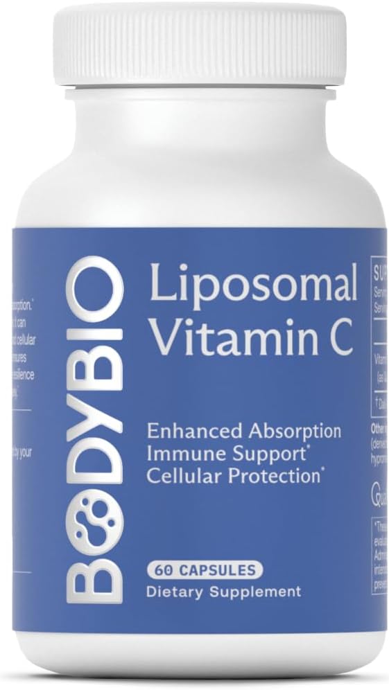 BodyBio Liposomal Vitamin C - Ισχυρό Αντιοξειδωτικό για την Ανοσολογική Υποστήριξη και την Κυτταρική Υγεία, Καθαρό Ασκορβικό Οξύ με Μέγιστη Απορρόφηση