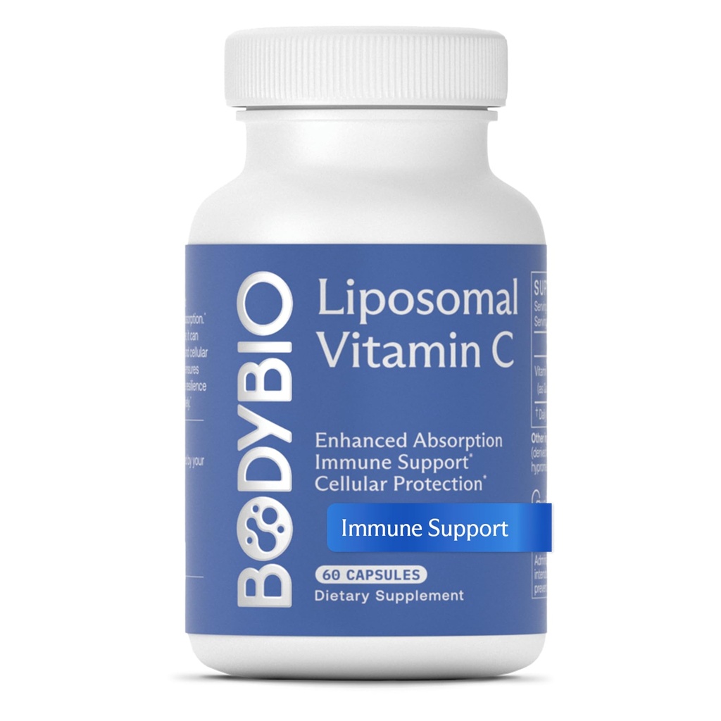 BodyBio Liposomal Vitamin C - Immune Support and Cellular Health için Güçlü Antioksit Antioksit, Pure Ascorbici