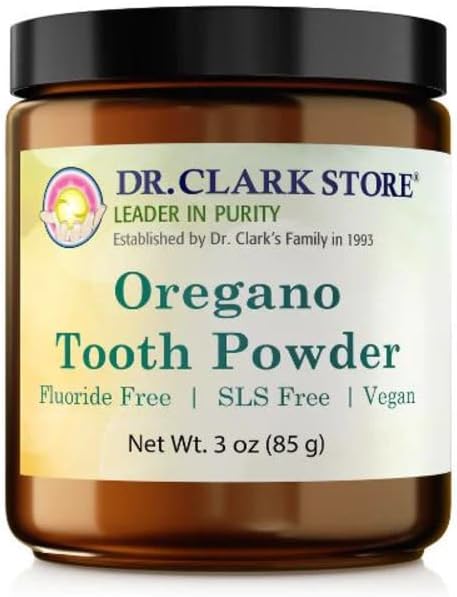 Dr. Clark Oregano Tooth Toz - 3oz, Doğal Oral Sağlık ve Çok Beyaz Formula