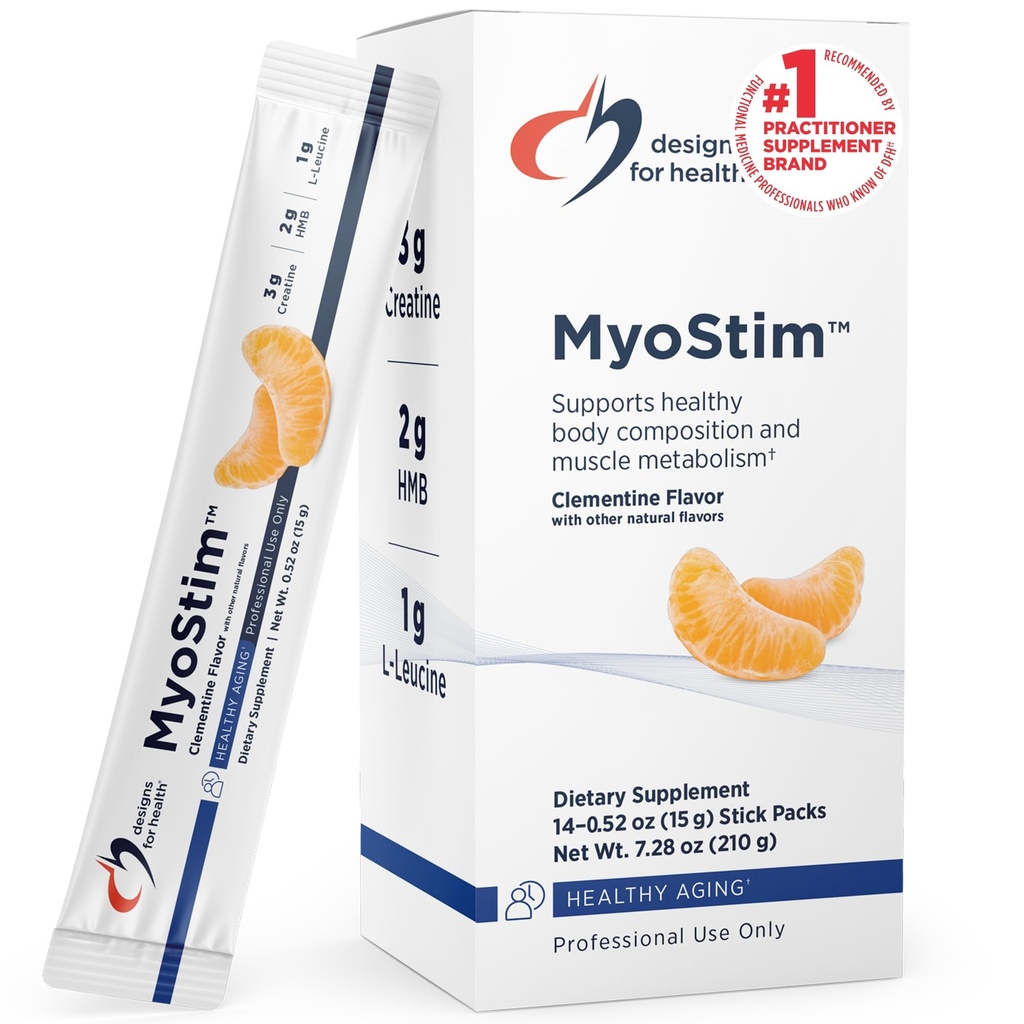 Sağlık MyoStim için tasarımlar - HMB + Collagen Peptides Toz L-Leucine + Kretine Sağlıklı Ağlamayı Desteklemek için - Attenuate Age-Relavored Kas Kaybı - Clementine-Flavored Drink (14 Stick Packs)