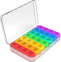 Daviky Weekly Pill Organizer 4 Times a Day, Pill Box 7 Day, Tıp Organizecı Seyahat Için Yeniden İnşa Edilmiş Bireysel Pill Case Pill Container to Hold Daily Vitamin, Supplement and Drug