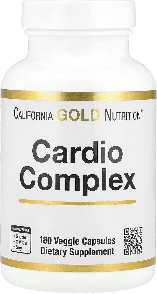 California Gold Beslenme Cardio Kompleksi, CardioPhyto Mix ve Coenzyme Q10, 180 Veggie Capsules