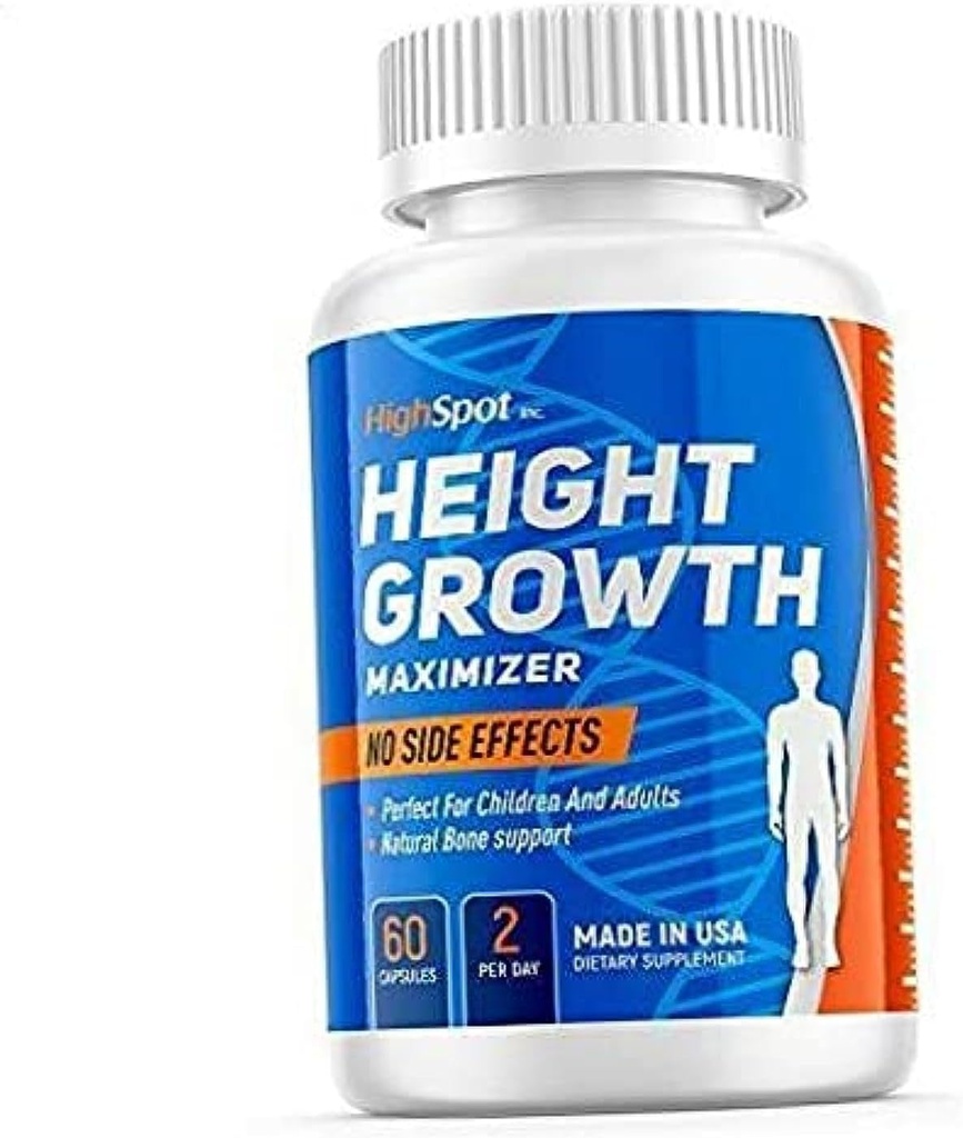 Yüksek Büyüme - Yüksek Büyüme Maximizer - Kalsiyum, D3, B1, B2 - Grow Taller Supplement - Bone growth Supplement - Made in USA (White)