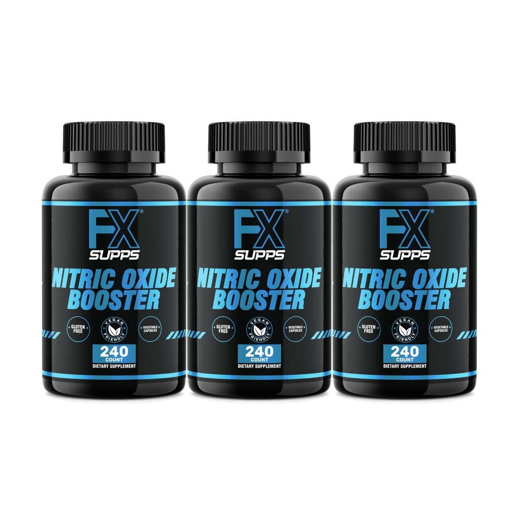 FXSUPPS Nitrik Oksit - Nitrik Çimento Pre Workout Supplement with L-Arginine and Beta Alanine for Energy, Vascularity, Muscle Pump, Heart Health, and Blood Flow, 240 Count (3-Pack)