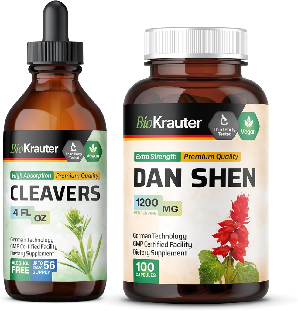 BIO KRAUTER Cleavers Βάμμα 4 Fl. Oz. & Dan Shen 100 Κάψουλες