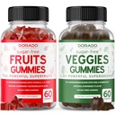 Meyve ve Veggies Supplement (120 Gummies) - Premium Sugar-Free Superfood Super Green & Fruit Gummies for Yetişkinler - Immunity Support for Men & Women - Non GMO, Vegan Safe & Made in USA