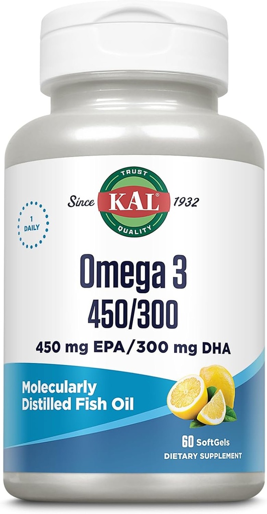 KAL 450/300 1280 Mg Ωμέγα 3, λεμόνι, 60 κόμης