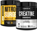 Jacked Factory Nitrosurge Pre Workout with Bloodtine for Muscle Building (30 Servisler, Arctic White) & Bloodtine Monohidrat Toz için Kas Büyüme ve Artan Güçlü (30 Hizmetsiz)