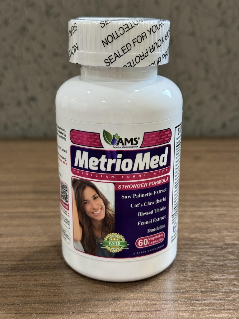 Amerika Medic & Science MetrioMed 60 Capsules | Kadınlar için Fertness Tamam | Siyah Cohosh, Chasteberry ve Red Clover Herbs