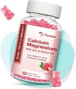 Yüksek Absordis Gummies, Sugar Freeuba Magnezyum Gummies with Vitamin D3 for Men and Women, Peach 60 Cts