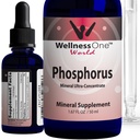 WellnessOne Ionic Phosphorus Supplements - Phosphorus Sıvı Ortho Phosphoric Acid for Teeth, Bone Health, & Energy Support - Non-GMO, Vegan, Gluten Free - 1.67 fl oz