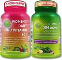 Vegan Sche for Hormon Balance, Energy, Immunity Sche - Women's Daily Multivitamin 50+ with Organic Superfood Mix + DIM 200 mg Supplement with BioPerine® – Non-GMO, Clean Daily Wellness Support