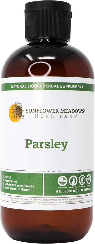Parsley Liquid Herbal Supplement - 8oz- Alkol Özgür, Non-GMO, Organik Malzemelerle Yapılan