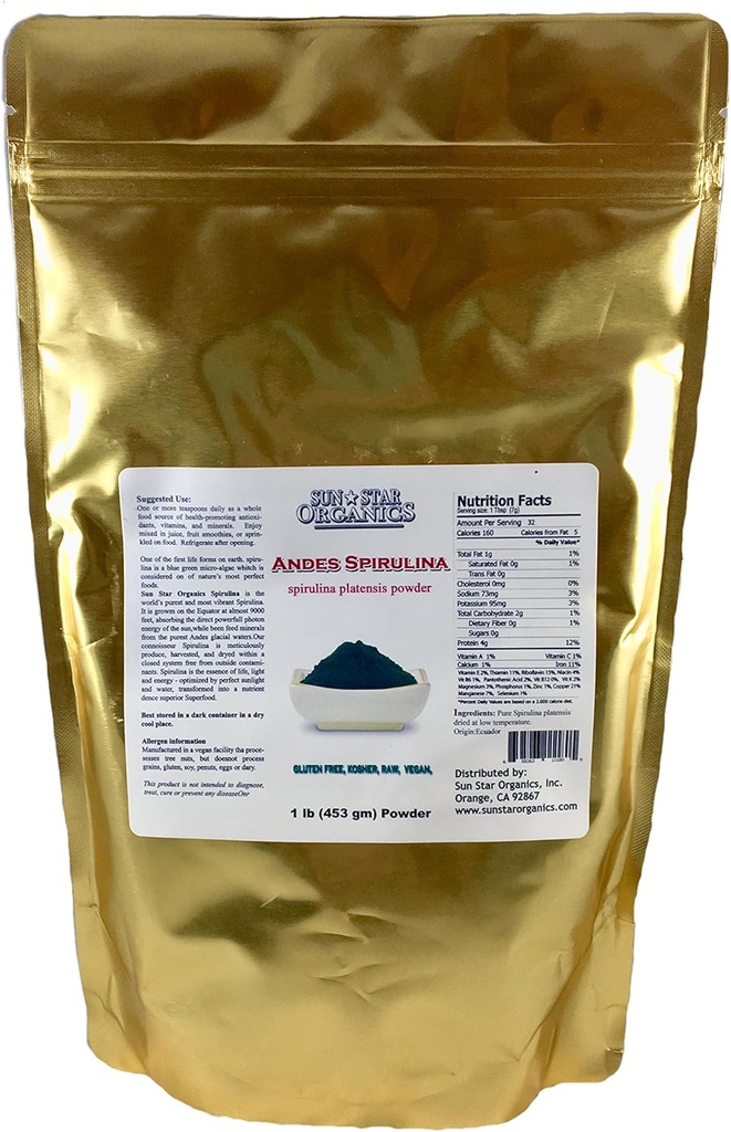 Spirulina - Πράσινο Superfood - 1 τσάντα lb