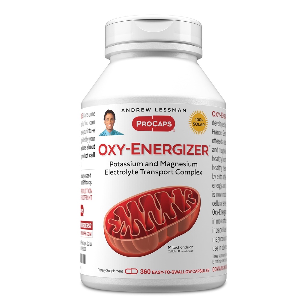 ANDREW LESSMAN Oxy-Energizer 360 Capsules - Combination of Two Vital Electrolyte-Minerals Potassium-Magnesium Aspartate-Citrate Complex to Support Optimum Cellular Energy Production. No Additives