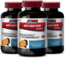 Χάπια Folic Acid - Anti-Gray Hair Solution - Χάπια Chlorophyl, Gray Hair Vitamins, Pantothenic Acid, Nestle, Βιταμίνες Χρώμα μαλλιών, Υποστήριξη Φυσικό Χρώμα μαλλιών, Πριόνι Palmetto, (3 μπουκάλια - 180 κάψουλες)