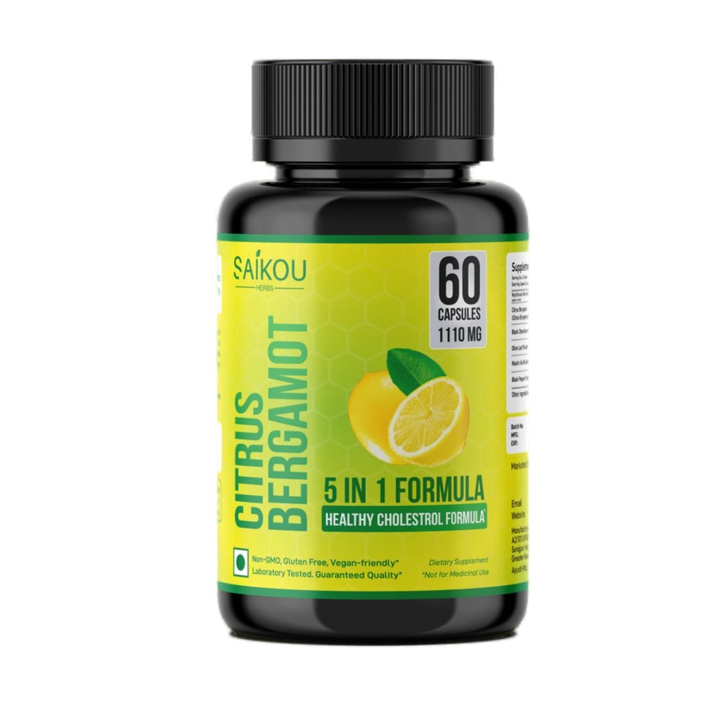 Εσπεριδοειδή Bergamot 1110mg - 25:1 Extract - Συμπλήρωμα υψηλής ισχύος με Black Choke Berry, Niacin, Olive Leaf & Black Pepper Extract - Vegan - 60 κάψουλες