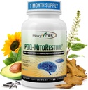 PQQ MITORESTORE Brain Supplements for Memory and Focus - Mitochondria Supplement with BioPQQ 20mg - Purest Form NOT Chemically Synthesized, Cognitive and Heart Support - 30 Vegan Capsules, Non GMO