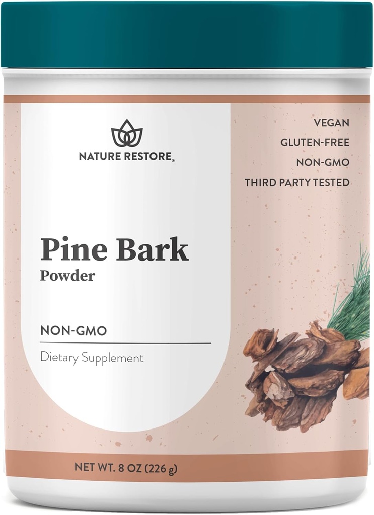 Nature Restore Pine Bark Extract Toz, 8 ounces/226 Grams, 95 Percent Proanthocyanidins, Vegan, Gluten Free, Non GMO