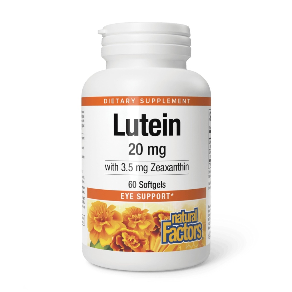 Doğal Faktörler - Lutein 20 mg, Doğal Antioksit Eye Health, 60 Soft Gels