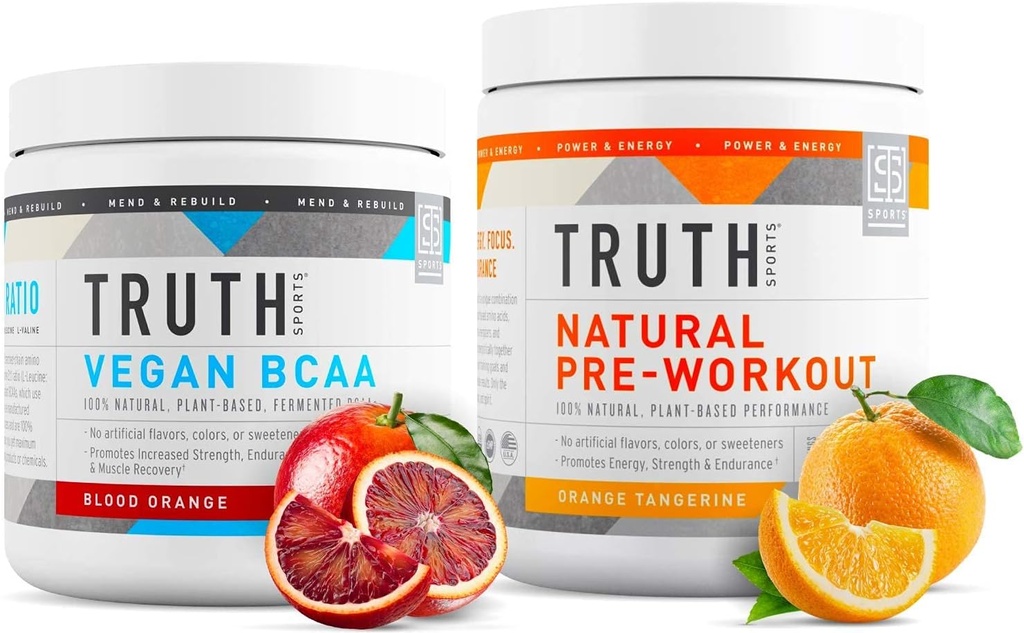 Gerçek Beslenme Doğal Sporcu İşout Stack - Doğal Preworkout (Orange Tangerine) + Vegan BCAA ( Blood Orange)