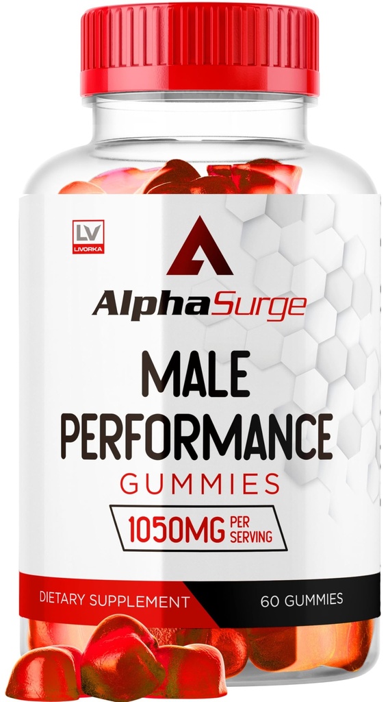 LIVORKA Alpha Surge for Men - Alpha Surge Gummies for Male, Alfa Surge Gummies 1050mg, Alpha Surge XL Gummie, Alphasurge Gummies, Alfa Surge Gummies, Alpha Sugre Male, 60 Gummies για 1 μήνα
