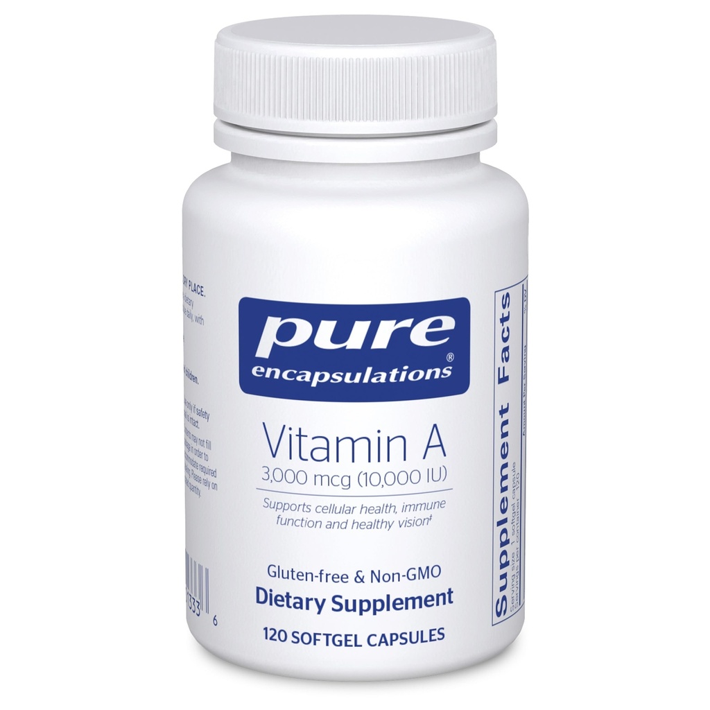 Καθαρές ενθυλακώσεις Βιταμίνη Α - 3.000 mcg - από Cod Liver Oil - Ανοσοποιητικό & Όραμα Υποστήριξη * - Βιταμίνη Α Παλμιτικό συμπλήρωμα - Μη ΓΤΟ - 120 κάψουλες Softgel