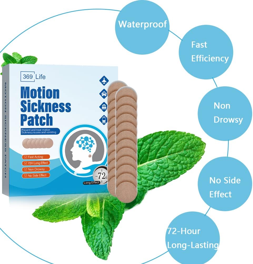 Motion Sickness Patches, Sea Sickness Patch for Cruise - Ενήλικες και Παιδιά ((20 Count - Pack of 1))