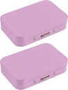 2 PCS Pill Box with Mirror, Portable 3tment Medicine Pill Organizer, Cute Small Pill Case Supplement Organizer Pill Holder for Purse Travel (Pink)