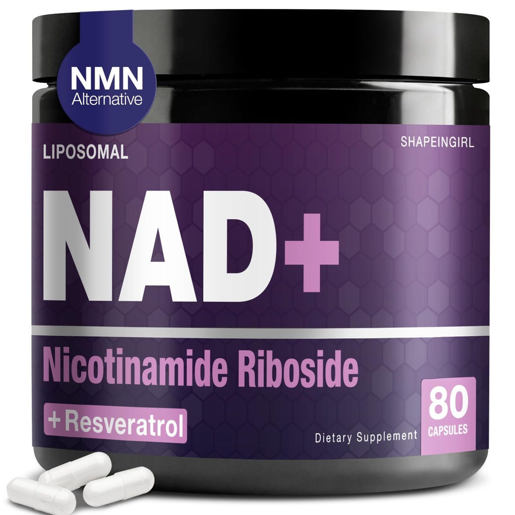NAD Supplement - Nicotinamid Riboside Resveratrol 900 mg, Kadınlar ve Erkekler için Liposomal NAD Supplement, NAD Plus Pure Organic