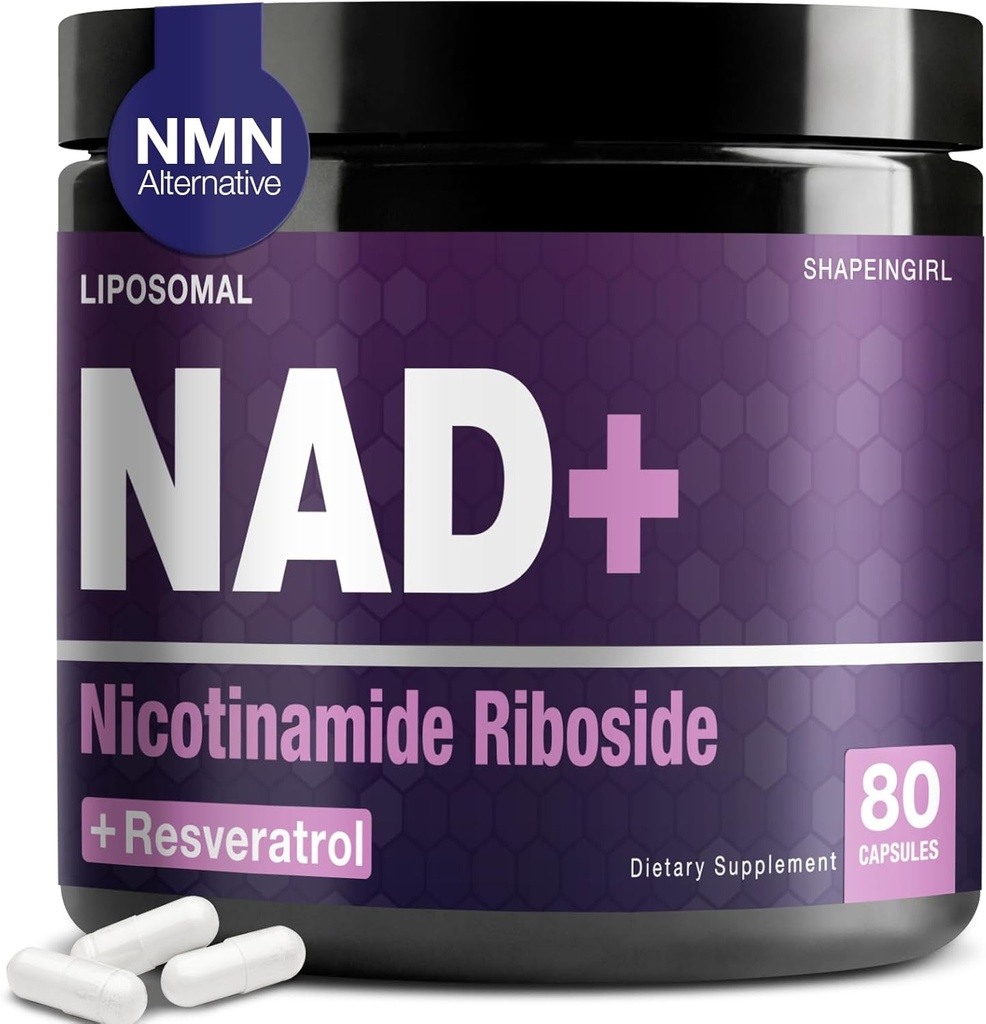 NAD Supplement - Nicotinamid Riboside Resveratrol 900 mg, Kadınlar ve Erkekler için Liposomal NAD Supplement, NAD Plus Pure Organic