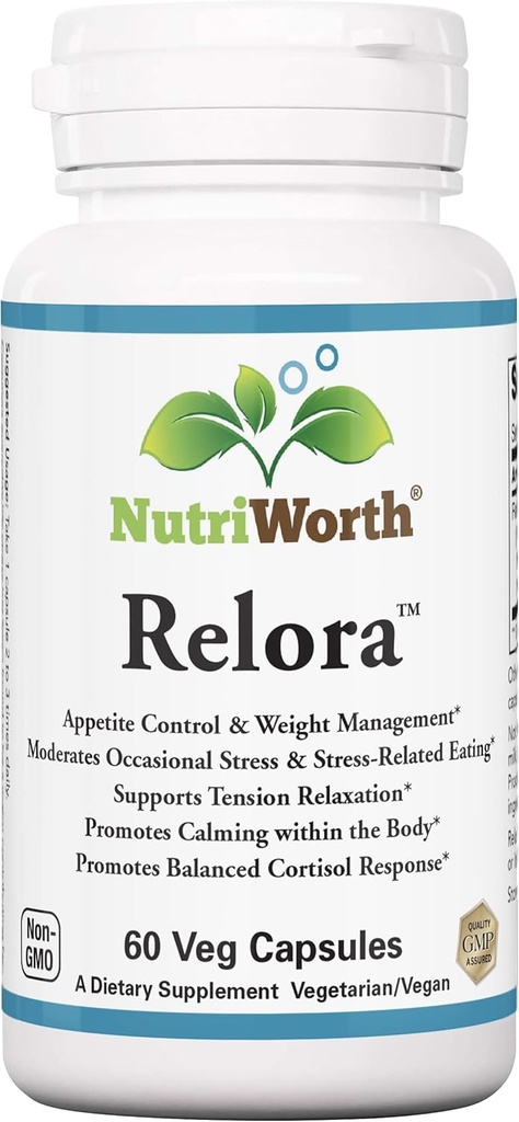 Relora - Stress & Weight Management Supplement. 300MG Vegetable Capsules - 60 Servings per Bottle.