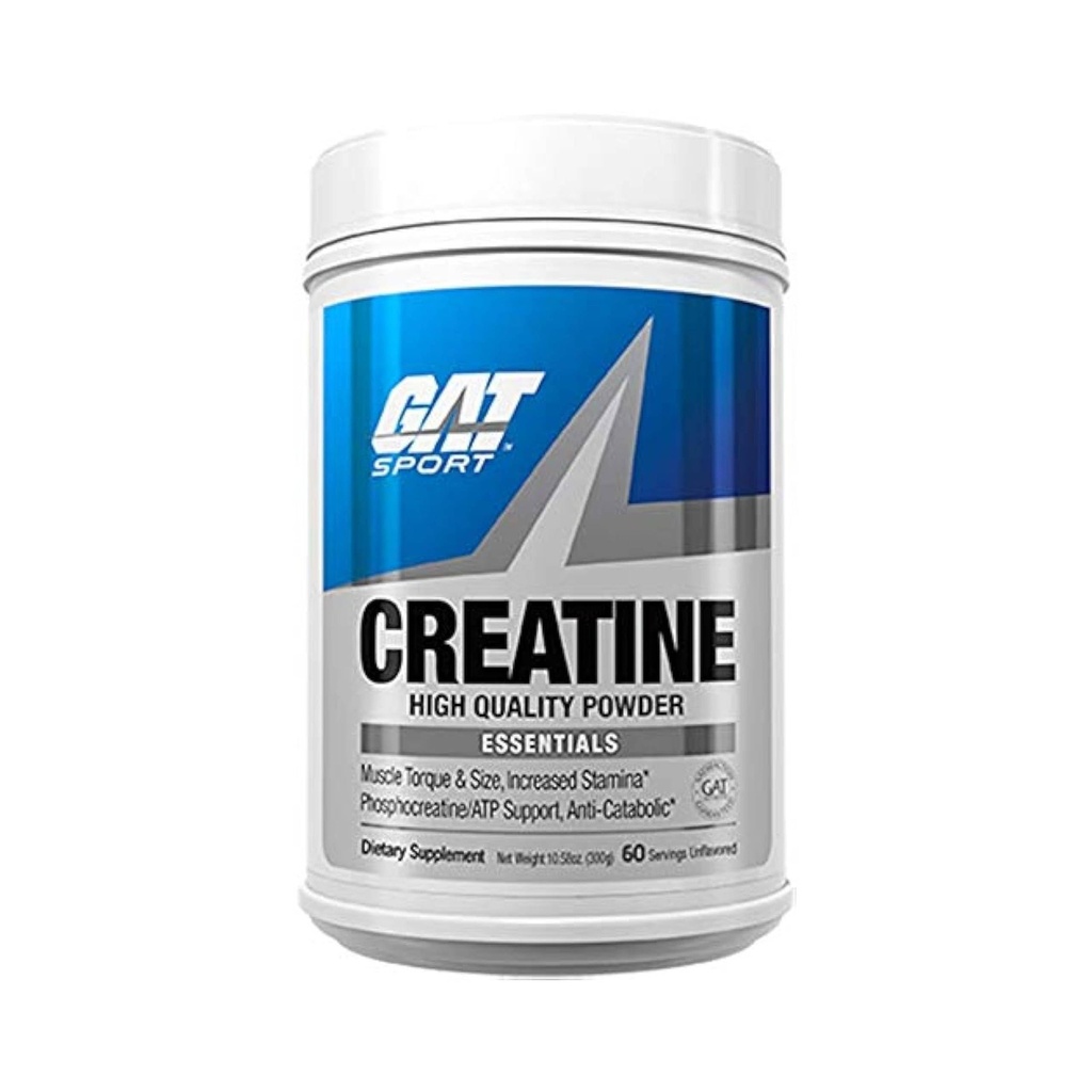GAT SPORT Creatine Monohydrate 300 Gram Κόνις, Δύναμη, Εγκεφαλική Υγεία, Αντιοξειδωτικό, Αντοχή, για Άνδρες & Γυναίκες, Άγευστη, 60 Υπηρεσίες