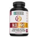 Zhou N.O. Pro - Erkekler ve Kadınlar için Premium Nitrik Çimento Supplement, Kalp, Kas ve Kan Arı, Arıt Kök & L Arginine, Natural Nitrik Hoffman - 120 Veggie Capsules