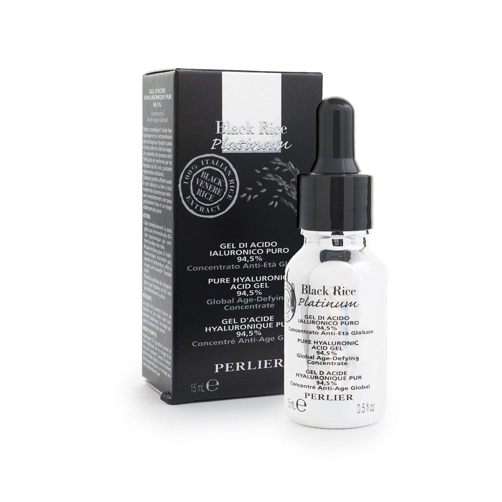 Perlier Black Rice Platinum 94.5% Pure Hyaluronic Acid, 0,5 fl. oz.