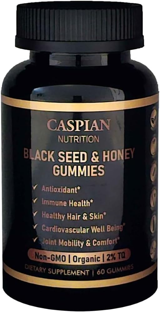 Black Seed & Honey Gummies with Biotin & Vitamin C, Organic, Non-GMO,% 2 TQ, 60 Gummies