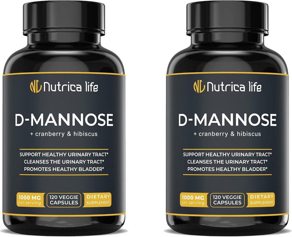 Urinary Tract Enfeksiyon Tedavisi D Mannose 1000 mg Capsules - D-Mannose & Cranberry Pills ile Hibiscus Ekstraksiyon - Güçlü Urinary Tract Health