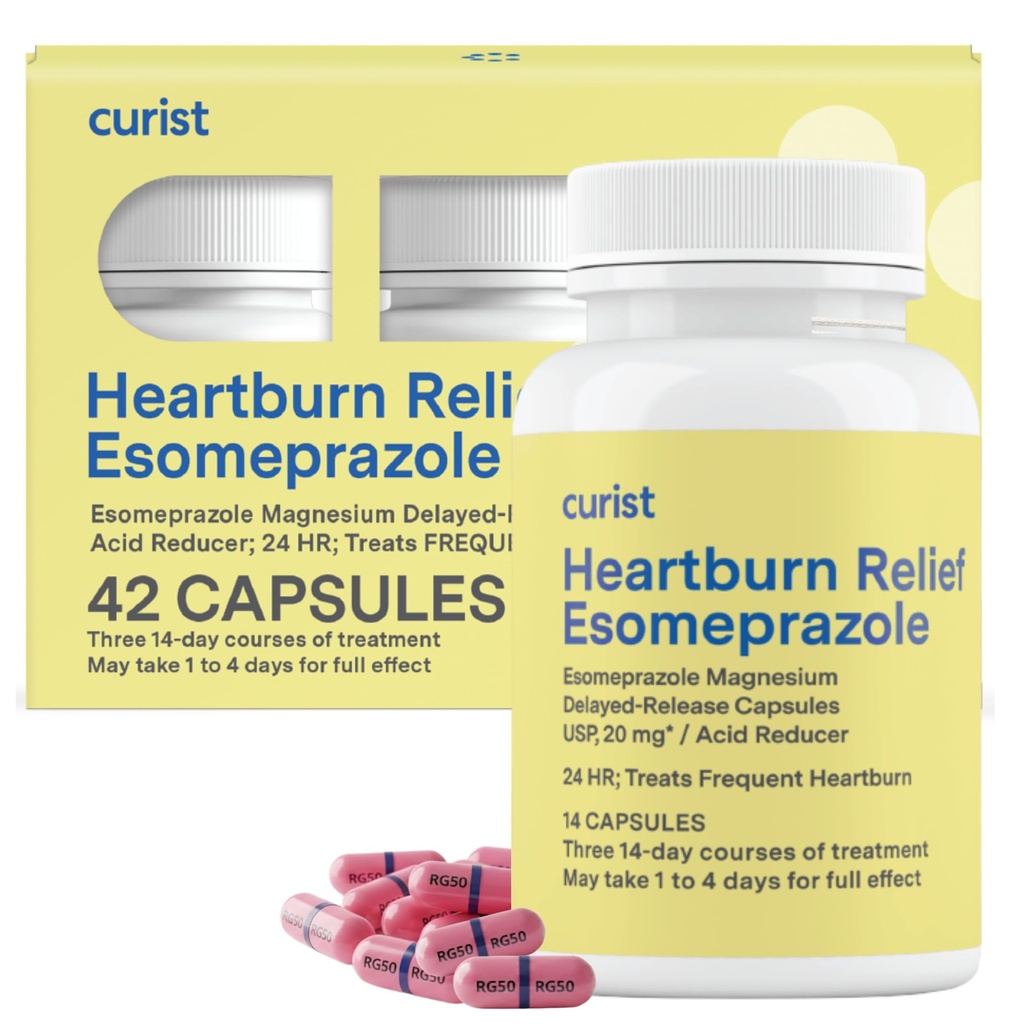 Curist Esome 20 mg Capsules Gecikmiş-Release - Kalpburn Yardımı için Asit Reflux Tıp - 42 Kont Capsules - Asit Reflux Relief