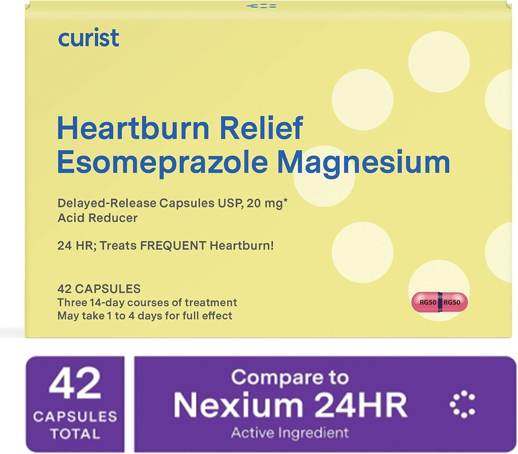 Curist Esome 20 mg Capsules Gecikmiş-Release - Kalpburn Yardımı için Asit Reflux Tıp - 42 Kont Capsules - Asit Reflux Relief