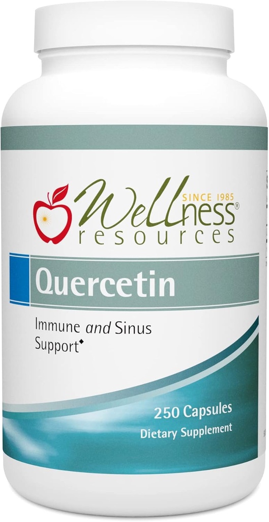Wellness Kaynakları Quercetin - Immune, Sinus ve Alerjiler Hizmet başına 1000 mg - (250 kapak /125 Hizmet) Vegan, Non-GMO