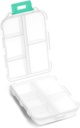 Pill Case - Portre Supplements Tablet Konteyner Kutusu 10 Karşılaştırmalı - Tıp Capsule Vitamin Katlanabilir Organize Tanker Seyahat Için Depolama Pocket Purse - Clear White