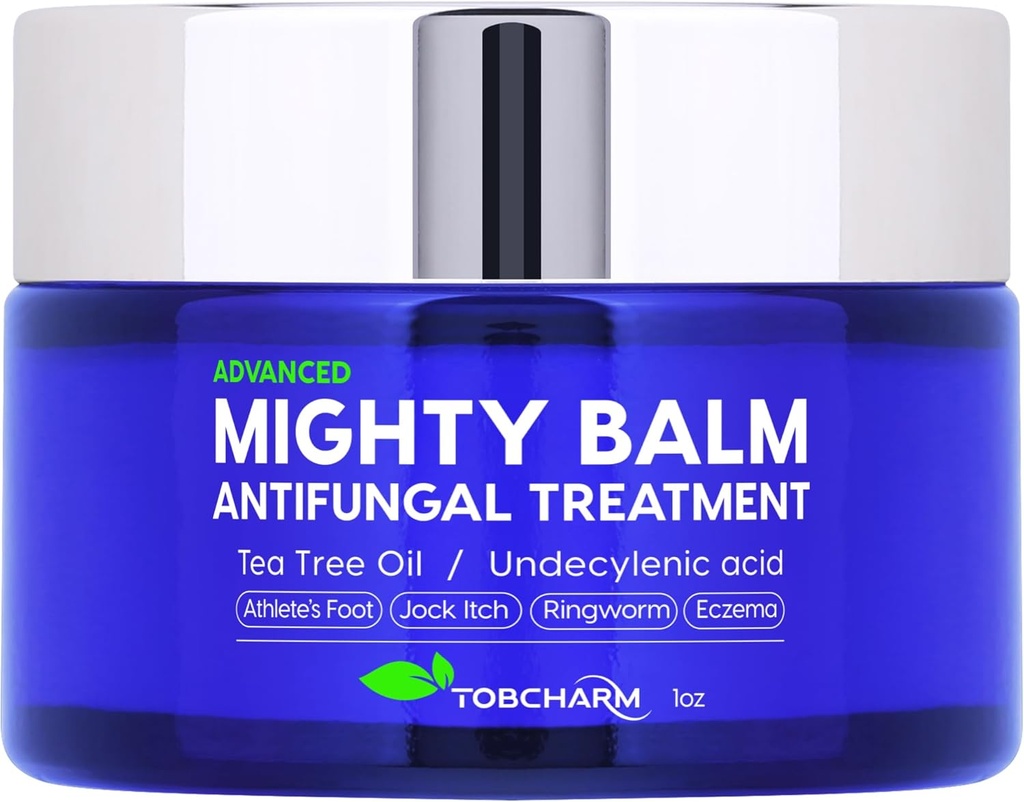 Tobcharm Antifungal Cream with Tea Tree Oil for Ringworm, Jock Itch, Athlete's Foot ve Fungal Skin Enfeksiyonları - Hızlı Yardım ve İyileştirme için Anti-Fungal Foot Cream