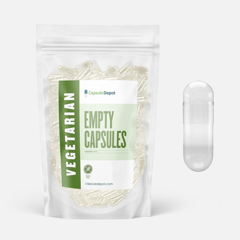 1 Boş Kapsüller - 100 Kont Clear Boş Vegan Capsules - Vejetaryen Boş Pill Capsules- DIY Sebze Kapsülü - Veggie Pill Capsules Boş Capls Pills Pills