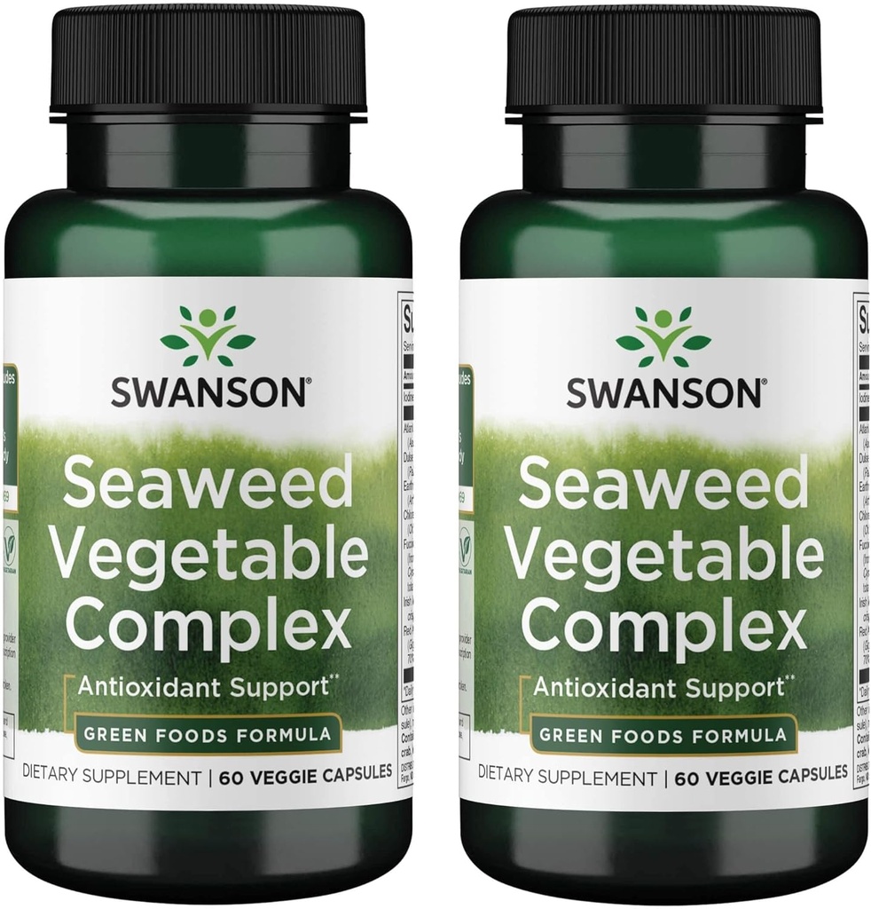 Swanson Seaweed φυτικό σύμπλεγμα 60 Veg κάψουλες (2 συσκευασία)