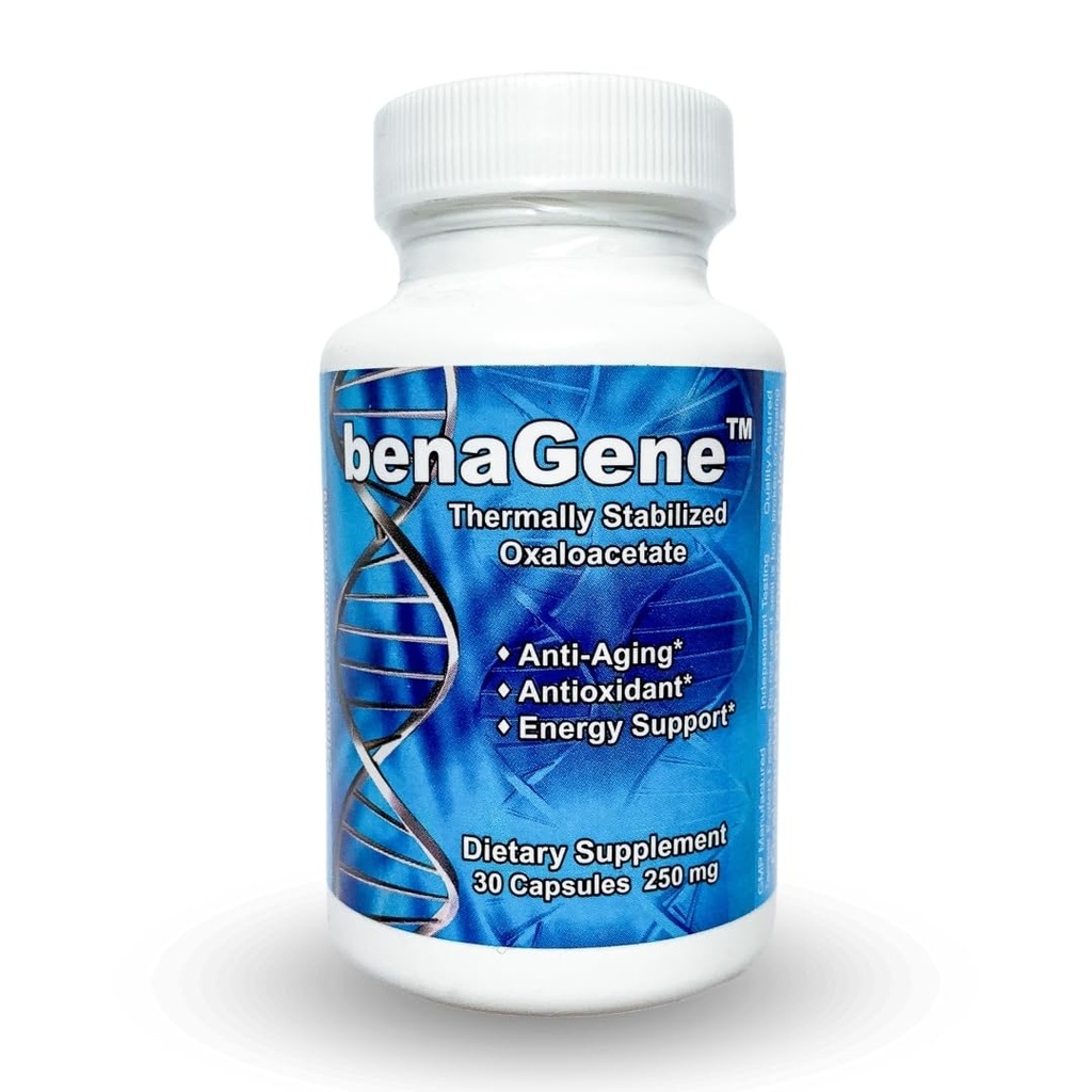 Benagene Oxaloacetate Supplement - Destek Hücreleri Enerji - Vitamin C ile Termal Olarak Stabilize - Non-GMO & Vegan - 30 Servisler, Bir Kez Günlük Günlük Olarak 30 Hizmet