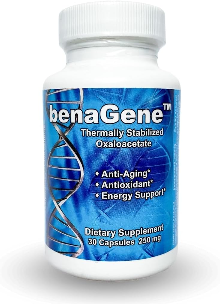 Benagene Oxaloacetate Supplement - Supports Cellular Energy - Thermally Stabilized with Vitamin C - Non-GMO & Vegan - 30 Servings, Once Daily