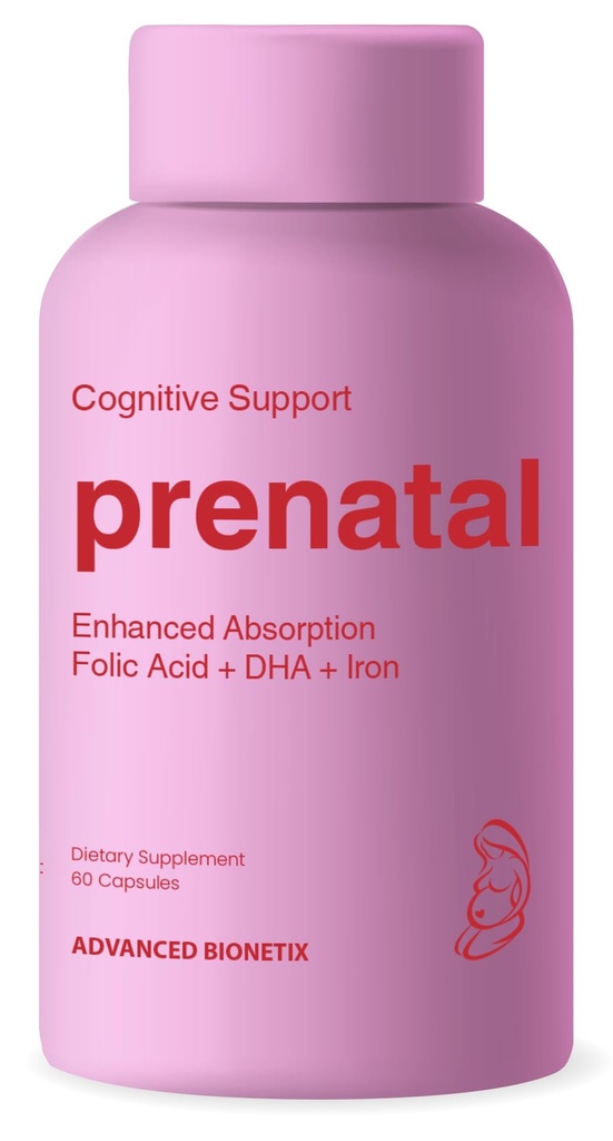 Kadınlar için Bio-Available Prenatal Vitaminler, Doğal Metrik Foate Folic Asit, DHA Omega 3 Multivitamin Pre, During & Post Gebelik