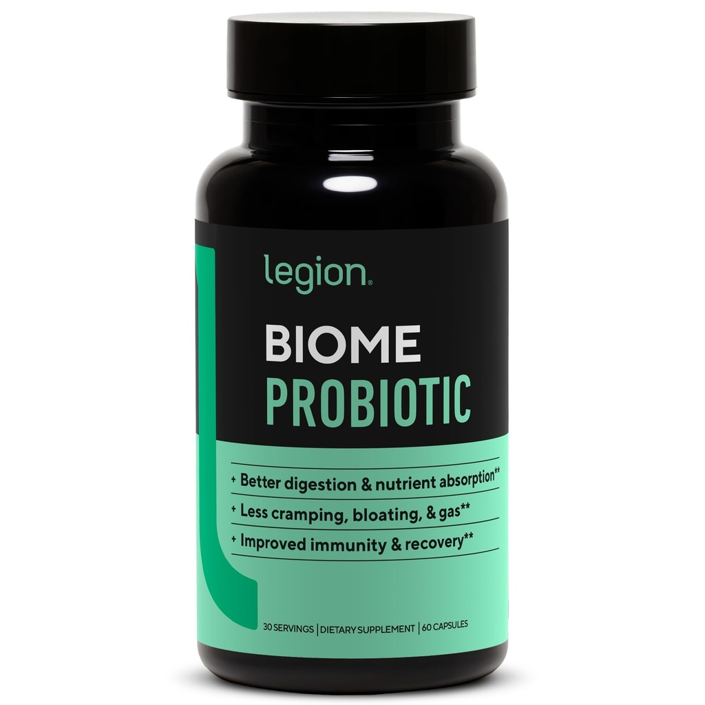 LEGION Biome Probiyotik - Natural Probiyotiks Gut Health Supplement for Women & Men - Probiyotik Beslenme Supplements Bloating, Cramping & Gas - Kolon Health Probiyotik Pills, 30 Hizmet